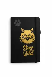 Skicář A5 – černý papír 140 g/m² „Stay Wild“
