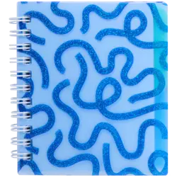 Mini poznámkový blok s kroužkovou vazbou a rozřazovači  Modrá – FSC® papír