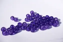 Korálek práskaný kulička 8mm Fialová 