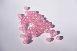 Korálek práskaný kulička 8mm růžová