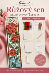 Vyšívací sada záložky „Růžový sen“ – Tellaart