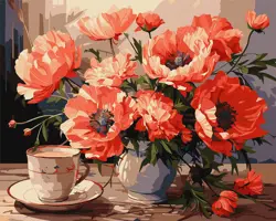Malování podle čísel 40×50 cm Kytice s vlčími máky