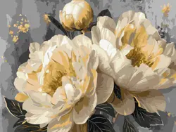 Malování podle čísel – plátno 30×40 cm Vanilková něžnost s  metalickými barvami KHO 3380