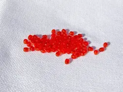 Korálky Ohňovky – broušené skleněné korálky 3 mm, 70 ks světle  červená 