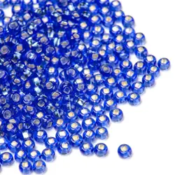 Preciosa rokajl 9/0 –  Light Sapphire - Silver Line  (37050), 10 g