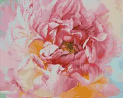 Diamantová mozaika 40×50 cm Jemná pivoňka