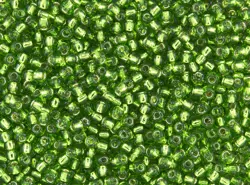 Rokajlové korálky Toho  - Round 15/0 : Silver-Lined Peridot TR-15-27