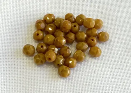 Ohňovky – broušené skleněné korálky 6 mm | 32 ks | hnědá