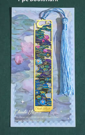 Kovová záložka Retro Floral Painting – monet water lilies