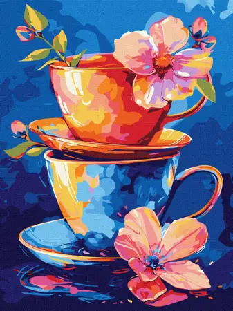 Malování podle čísel – plátno 30×40 cm Tajemství čajového dýchánku 
