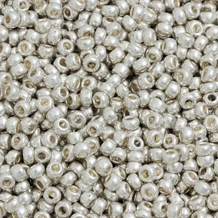 Preciosa rokajl 9/0 – stříbrný metalický (68301), 10 g