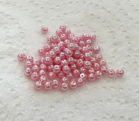 Voskované perly 3 mm růžová cca 100ks (3,5 g)