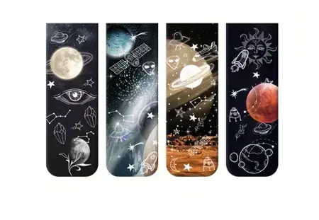 Magnetické záložky Noční galaxie – sada 4 ks