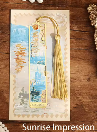 Kovová záložka Retro Painting – monet východ slunce