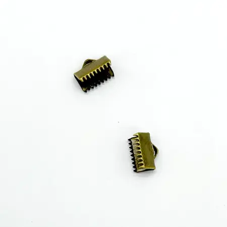 Koncovka plochá  zamačkávací  10mm starozlata 