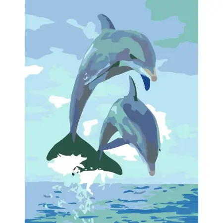 Malování podle čísel Rosa – 373 delfíni