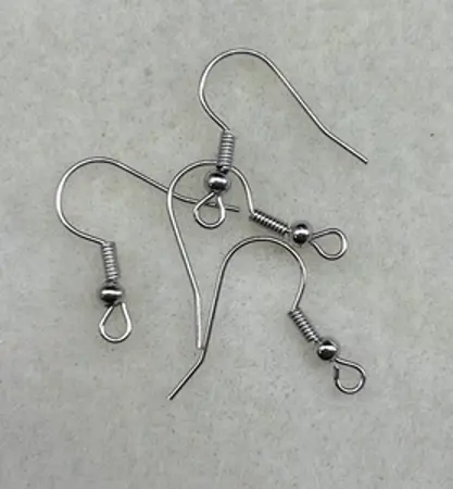 Náušnicový afroháček 20mm TMAVÉ STŘÍBRO