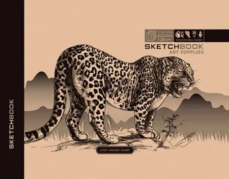 Sketchbook KRAFT LEOPARD 19,7x14,5 cm  