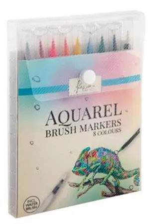 Nassau Akvarelové štětcové fixy, 8 ks + vodní štětec