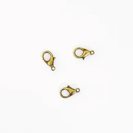 Karabinka - starozlatá - 12 x 6 mm