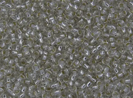 Rokajlové korálky Toho  - Round 15/0 : Silver-Lined Crystal TR-15-21