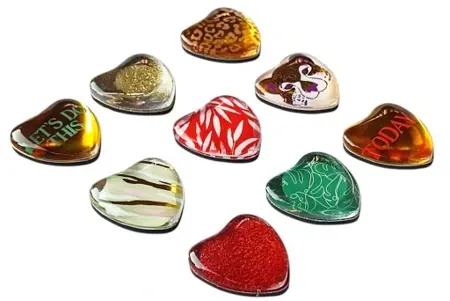 Sada magnetů (9 ks) srdce green