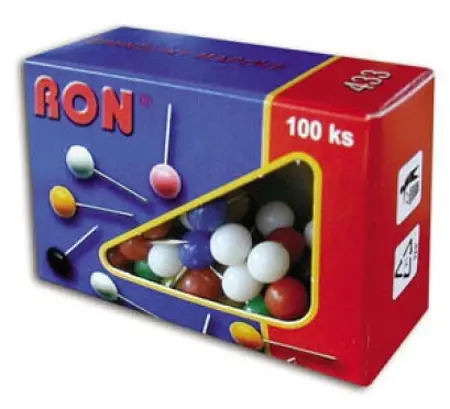 Špendlíky mapové 100ks barevné