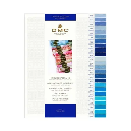 Barevnice se vzorky bavlnek DMC (500 barev) včetně 35 nových barev