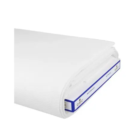 Vyšívací látka Kanava Aida 18 ct DMC – 100% bavlna, bílá (50 × 110 cm)