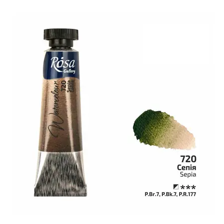 Akvarelové barvy Rosa 10 ml 720 sepia