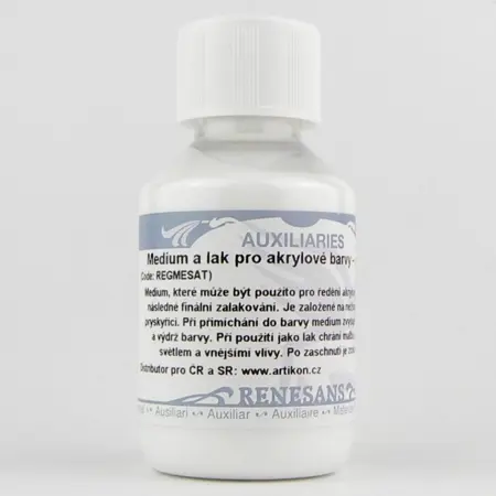 Medium a lesklý lak pro akrylové barvy Renesans 