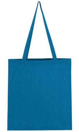 Bavlněná taška s dlouhým uchem modrá / mid blue 38x42cm