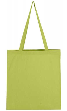 Bavlněná taška s dlouhým uchem zelená limetková / lime 38x42cm