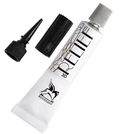 Kontura na sklo a porcelán 3D Relief 20ml Bílá