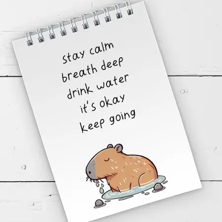 Blok kroužková vazba A6 Stay calm Kapybara