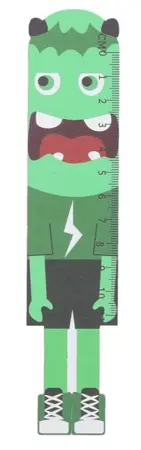 Dřevěná pravítka Příšerky 15cm Zelená 