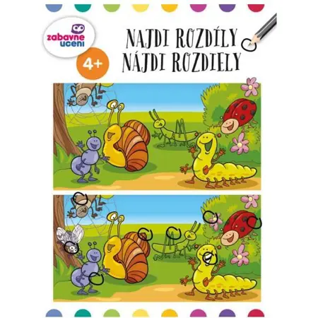 Najdi rozdíly zábavný sešit pro rozvíjení myšlení a postřehu Hlemýžď