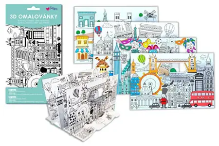 Omalovánky - set 3D - Výlet městem