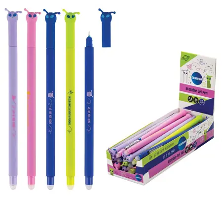 Gelové pero gumovatelné UFO zelená