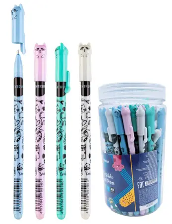 Gelové pero gumovatelné LOVE CAT pink růžová