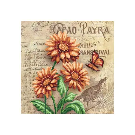 Gerbera Předtištěné plátno pro korálkové vyšívání (bez korálků)