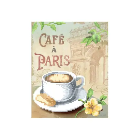 Cappuccino in Paris  Předtištěné plátno pro korálkové vyšívání (bez korálků)