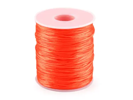 Saténová šňůra Ø1 mm  oranžová neon