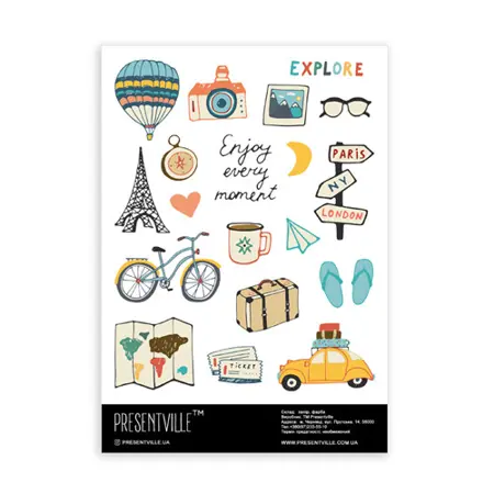 Sada samolepek Cestování