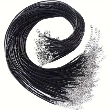 Voskovaná šňůrka s karabinkou délka 45 cm 1 kus