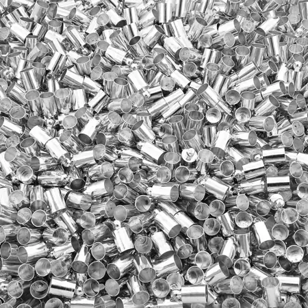 Zamačkávací rokajl váleček Stříbro 1.5mm 20 kusů