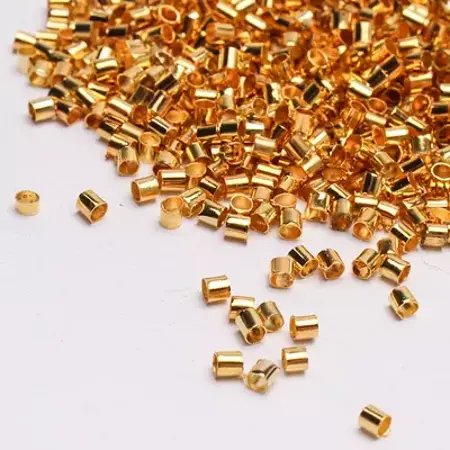 Zamačkávací rokajl váleček Růžové zlato 2mm 15 kusů