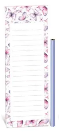  Blok s magnetem a tužkou listi Motýle