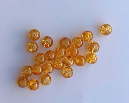 Korálek práskaný kulička 8mm oranžová