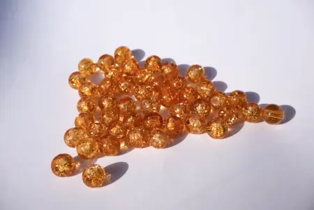 Korálek práskaný kulička 8mm oranžová